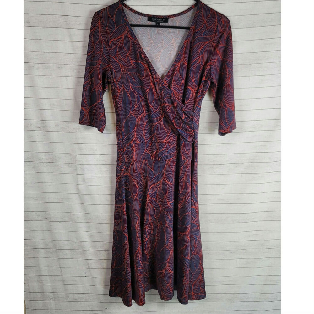 MARGARET M. FAUX WRAP DRESS, SZ SMALL